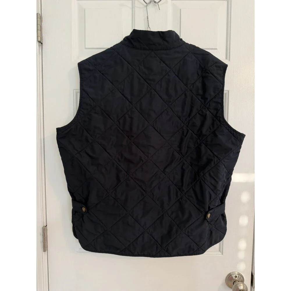 J Crew Quilted Vest Mens X-Large Navy Blue Diamond Quilt Preppy Pockets Business